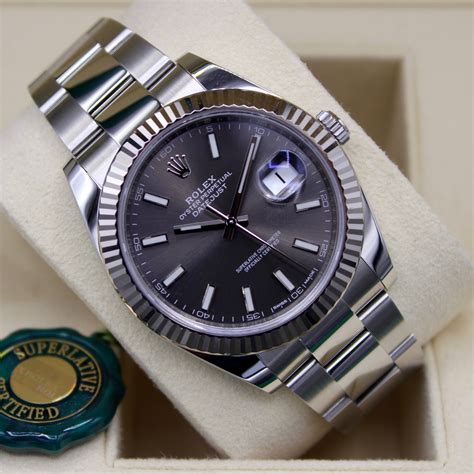 rolex watch grey|Rolex datejust grey face.